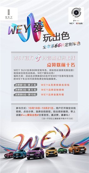繽紛多彩黃金周 WEY品牌開啟豪華座駕私人定制新世代